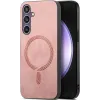 Phonesta Retro Vegan Leder MagSafe Back Cover Hülle für Samsung Galaxy S24 FE - Rosa