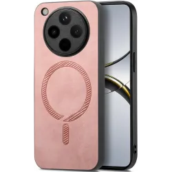 Phonesta Retro Vegan Leder MagSafe Back Cover Hülle für Oppo Find X8 Pro - Rosa