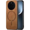 Phonesta Retro Vegan Leder MagSafe Back Cover Hülle für HONOR Magic7 Pro - Braun