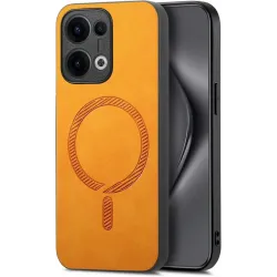 Phonesta Retro Vegan Leder MagSafe Back Cover Hülle für Oppo Reno13 - Orange