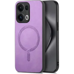 Phonesta Retro Vegan Leder MagSafe Back Cover Hülle für Oppo Reno13 Pro - Lila