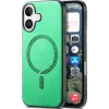 Phonesta Retro Vegan Leder MagSafe Back Cover Hülle für Apple iPhone 16 - Grün