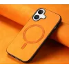 Phonesta Retro Vegan Leder MagSafe Back Cover Hülle für Apple iPhone 16 - Orange 2