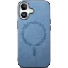 Phonesta Retro Vegan Leder MagSafe Back Cover Hülle für Apple iPhone 16 Plus - Blau 3