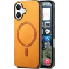 Phonesta Retro Vegan Leder MagSafe Back Cover Hülle für Apple iPhone 16 Plus - Orange