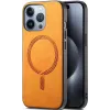 Phonesta Retro Vegan Leder MagSafe Back Cover Hülle für Apple iPhone 16 Pro Max - Orange