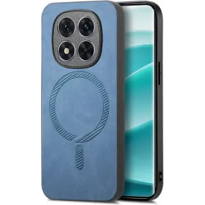 Phonesta Retro Vegan Leder MagSafe Back Cover Hülle für Xiaomi Redmi Note 14 Pro Plus - Blau