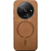 Phonesta Retro Vegan Leder MagSafe Back Cover Hülle für Xiaomi Redmi A3 - Braun 3