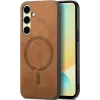 Phonesta Retro Vegan Leder MagSafe Back Cover Hülle für Samsung Galaxy A36/A56 - Braun