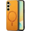 Phonesta Retro Vegan Leder MagSafe Back Cover Hülle für Samsung Galaxy A36/A56 - Orange