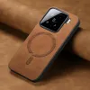 Phonesta Retro Vegan Leder MagSafe Back Cover Hülle für Xiaomi 15 - Braun 4