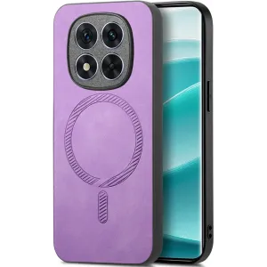 Phonesta Retro Vegan Leder MagSafe Back Cover Hülle für Xiaomi Redmi Note 14 Pro 5G / Xiaomi Poco X7 - Lila