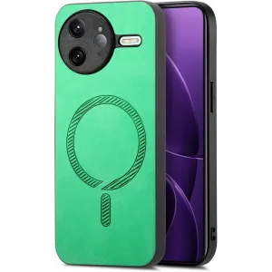 Phonesta Retro Vegan Leder MagSafe Back Cover Hülle für Xiaomi Poco F7 Ultra - Grün