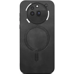 Phonesta Retro Vegan Leder MagSafe Back Cover Hülle für Nothing Phone (3a) Pro - Schwarz