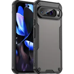Phonesta Shockproof Armor Back Cover Hülle für Google Pixel 9 Pro XL - Schwarz
