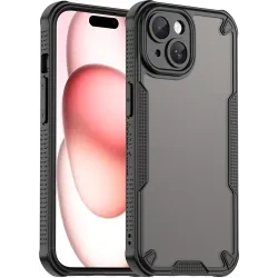 Phonesta Shockproof Armor Back Cover Hülle für Apple iPhone 15 Plus - Schwarz