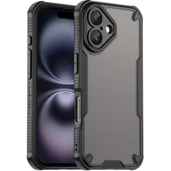 Phonesta Shockproof Armor Back Cover Hülle für Apple iPhone 16 - Schwarz