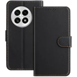 Phonesta Smooth Skin Book Wallet Klapphülle für OnePlus 13 - Schwarz