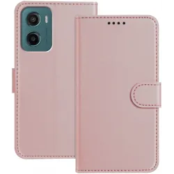 Phonesta Smooth Skin Book Wallet Klapphülle für Motorola Moto G05 / Moto E15 - Roségold