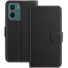Phonesta Smooth Skin Book Wallet Klapphülle für Motorola Moto G05 / Moto E15 - Schwarz
