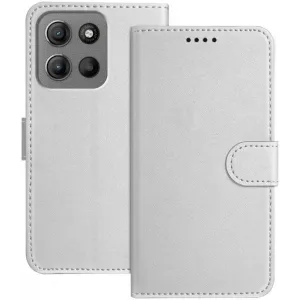 Phonesta Smooth Skin Book Wallet Klapphülle für Motorola Moto G17/G17 Power/G15/G15 Power - Silber