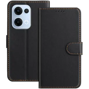 Phonesta Smooth Skin Book Wallet Klapphülle für Oppo Reno13 - Schwarz