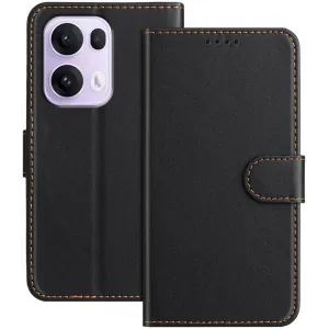Phonesta Smooth Skin Book Wallet Klapphülle für Oppo Reno13 Pro - Schwarz