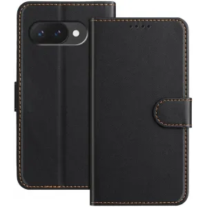 Phonesta Smooth Skin Book Wallet Klapphülle für Google Pixel 9a - Schwarz
