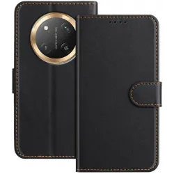 Phonesta Smooth Skin Book Wallet Klapphülle für HONOR Magic7 Lite - Schwarz