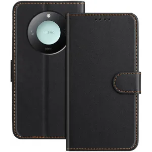 Phonesta Smooth Skin Book Wallet Klapphülle für HONOR X9c Smart - Schwarz