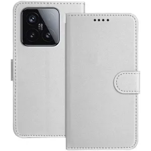 Phonesta Smooth Skin Book Wallet Klapphülle für Xiaomi 15 - Silber