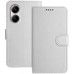 Phonesta Smooth Skin Book Wallet Klapphülle für Xiaomi Poco X7 Pro - Silber