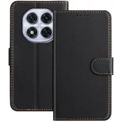 Phonesta Smooth Skin Book Wallet Klapphülle für Xiaomi Redmi Note 14 Pro 4G - Schwarz