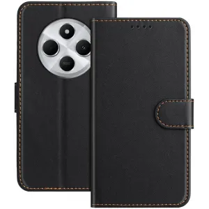Phonesta Smooth Skin Book Wallet Klapphülle für Xiaomi Redmi 14C / Xiaomi Poco C75 - Schwarz