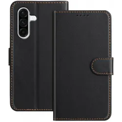 Phonesta Smooth Skin Book Wallet Klapphülle für Samsung Galaxy A36/A56 - Schwarz