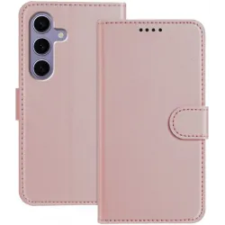 Phonesta Smooth Skin Book Wallet Klapphülle für Samsung Galaxy S25/S24 - Roségold