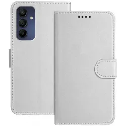 Phonesta Smooth Skin Book Wallet Klapphülle für Samsung Galaxy A16 - Silber