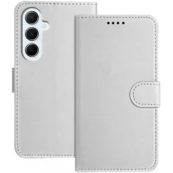 Phonesta Smooth Skin Book Wallet Klapphülle für Samsung Galaxy A26 - Silber