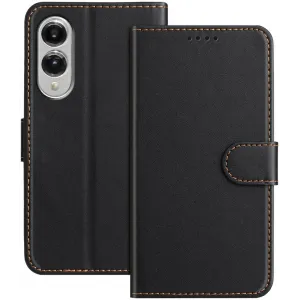 Phonesta Smooth Skin Book Wallet Klapphülle für Samsung Galaxy S25 Edge - Schwarz