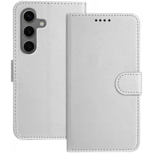 Phonesta Smooth Skin Book Wallet Klapphülle für Samsung Galaxy S25 Plus/S24 Plus - Silber