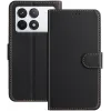 Phonesta Smooth Skin Book Wallet Klapphülle für Xiaomi 14T - Schwarz