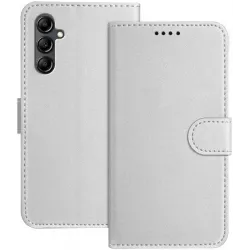 Phonesta Smooth Skin Book Wallet Klapphülle für Samsung Galaxy A15 4G/5G - Silber