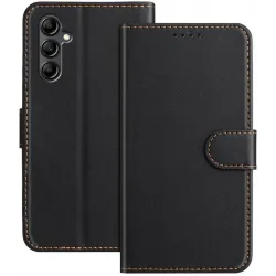 Phonesta Smooth Skin Book Wallet Klapphülle für Samsung Galaxy A15 4G/5G - Schwarz