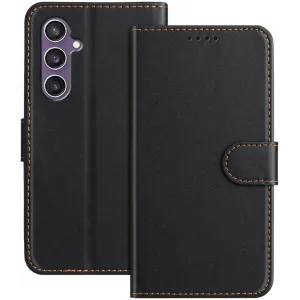 Phonesta Smooth Skin Book Wallet Klapphülle für Samsung Galaxy S23 FE - Schwarz