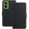 Phonesta Smooth Skin Book Wallet Klapphülle für Motorola Moto G35 - Schwarz