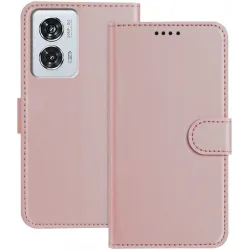Phonesta Smooth Skin Book Wallet Klapphülle für Motorola Moto G85/Edge 50 Fusion - Roségold
