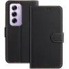 Phonesta Smooth Skin Book Wallet Klapphülle für Oppo Reno12 Pro - Schwarz