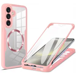 Phonesta Slim Protect 360 Vollschutzhülle Displayschutzfolie und MagSafe für Samsung Galaxy S25/S24 - Rosa
