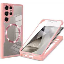Phonesta Slim Protect 360 Vollschutzhülle Displayschutzfolie und MagSafe für Samsung Galaxy S24 Ultra - Rosa
