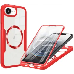Phonesta Slim Protect 360 Vollschutzhülle Displayschutzfolie und MagSafe für Apple iPhone 17e/16e - Rot